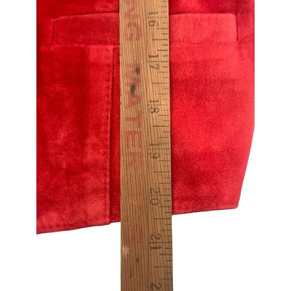 Bushwhacker USA Vintage 2-Piece Red Suede Jacket & Gaucho Short Set-New w/Tags - Picture 14 of 16